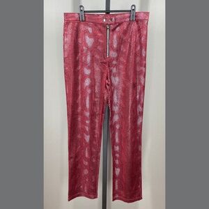 NEW Urban Outfitters Pants Womens 10 red black snake animal straight leg boho